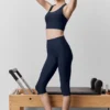 High-Waist Airlift capri legginsy – granatowe