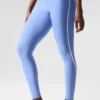 High-Waist Airlift Charger Legginsy 7/8 – krystalicznie czysty błękit/biały