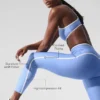 High-Waist Airlift Charger Legginsy 7/8 – krystalicznie czysty błękit/biały