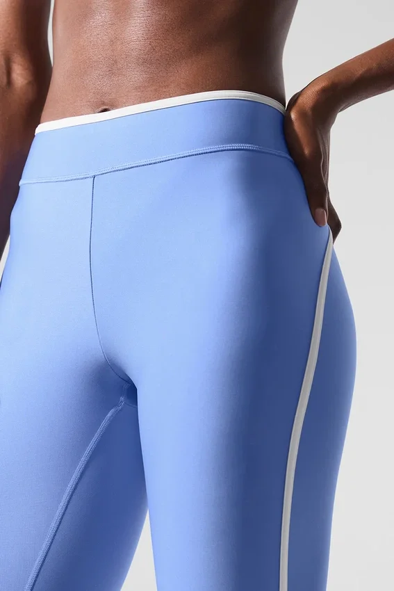 High-Waist Airlift Charger Legginsy 7/8 – krystalicznie czysty błękit/biały
