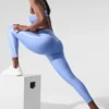 High-Waist Airlift Charger Legginsy 7/8 – krystalicznie czysty błękit/biały