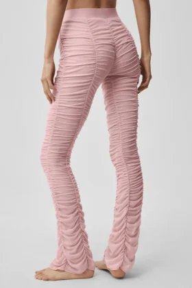 High-Waist Airlift Cherish Legginsy z siateczką – Vintage Pink