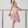 High-Waist Airlift Cherish Legginsy z siateczką – Vintage Pink