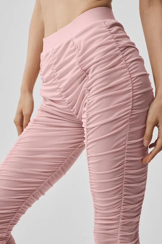 High-Waist Airlift Cherish Legginsy z siateczką – Vintage Pink
