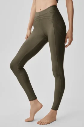 High-Waist Airlift Evolve Legginsy – Olive Tree