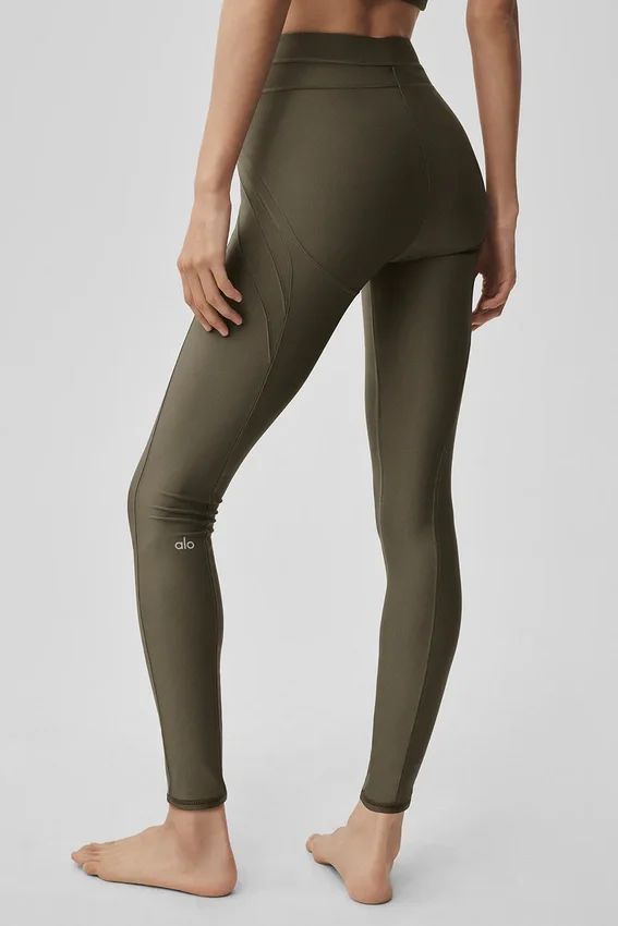 High-Waist Airlift Evolve Legginsy – Olive Tree