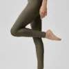 High-Waist Airlift Evolve Legginsy – Olive Tree