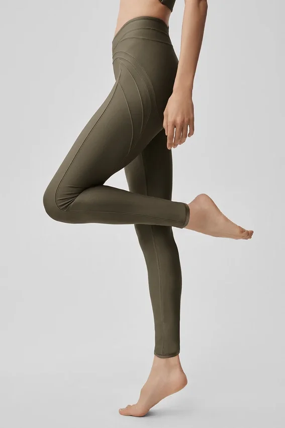 High-Waist Airlift Evolve Legginsy – Olive Tree
