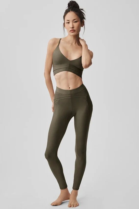 High-Waist Airlift Evolve Legginsy – Olive Tree