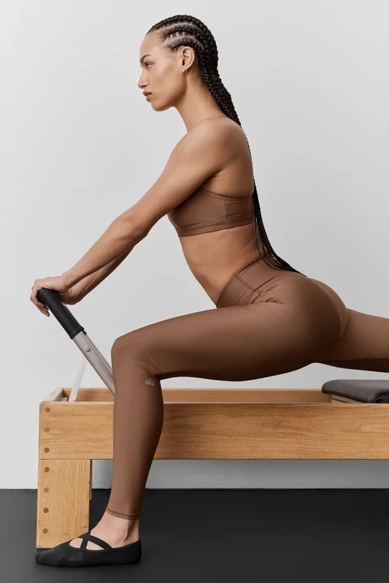High-Waist Airlift Legging – brązowe „Sun Kissed”