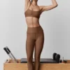 High-Waist Airlift Legging – brązowe „Sun Kissed”