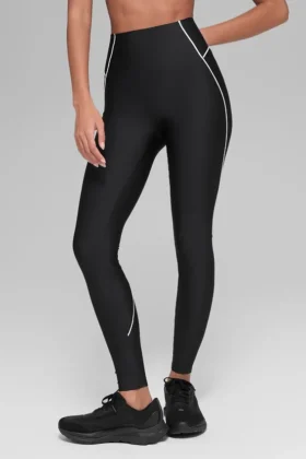 High-Waist Airlift Legging – czarne/białe