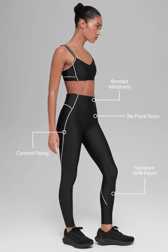 High-Waist Airlift Legging – czarne/białe