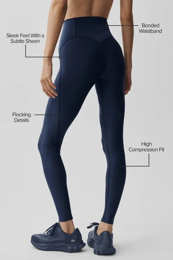 High-Waist Airlift Legging – granatowe