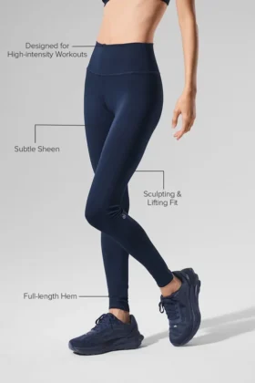 High-Waist Airlift Legging – granatowe