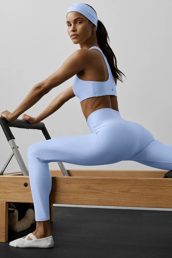 High-Waist Airlift Legging – jasnoniebieski w stylu Prowansji