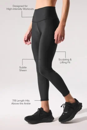 High-Waist Airlift Legging o długości 7/8 – czarne