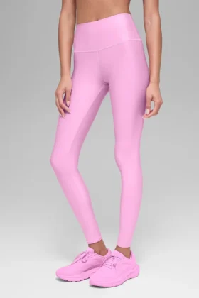 High-Waist Airlift Legging – różowe z motywem serduszek