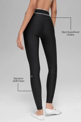 High-Waist Airlift Legging z funkcją wyrównywania sylwetki – czarne/białe