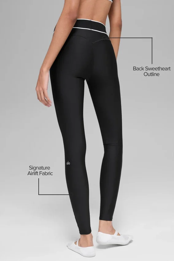High-Waist Airlift Legging z funkcją wyrównywania sylwetki – czarne/białe