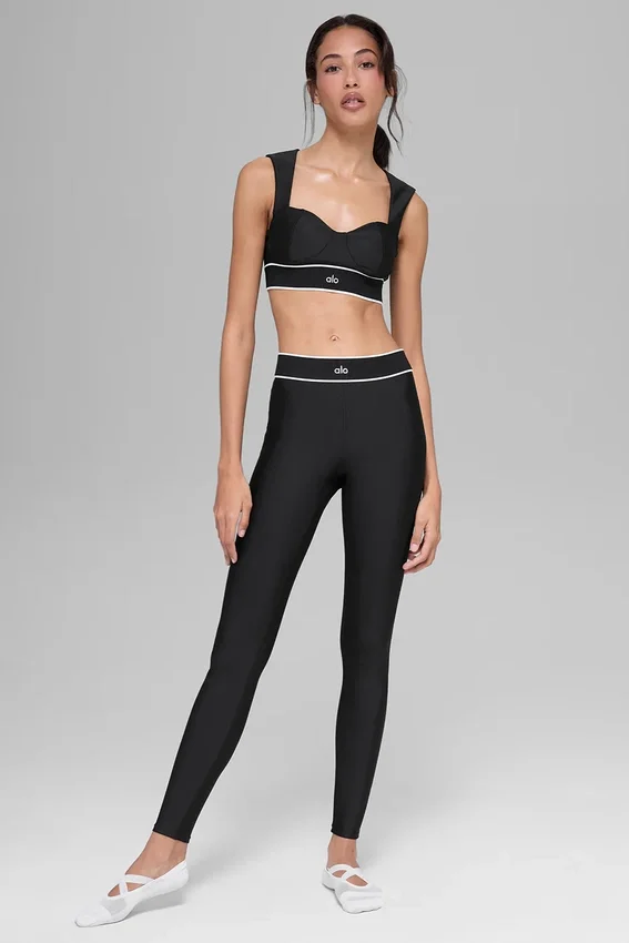 High-Waist Airlift Legging z funkcją wyrównywania sylwetki – czarne/białe