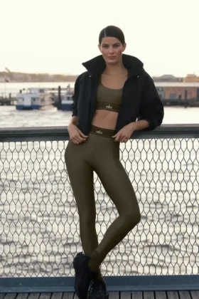 High-Waist Airlift Legginsy – Olive Tree/Olive Tree