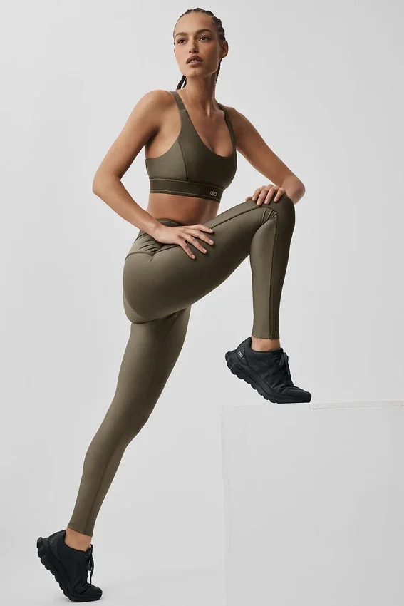 High-Waist Airlift Legginsy – Olive Tree/Olive Tree