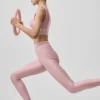 High-Waist Airlift Legginsy – różowy w stylu vintage/biały