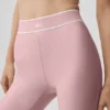 High-Waist Airlift Legginsy – różowy w stylu vintage/biały
