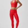 High-Waist Airlift Legginsy z wąskimi nogawkami – jasnoczerwone