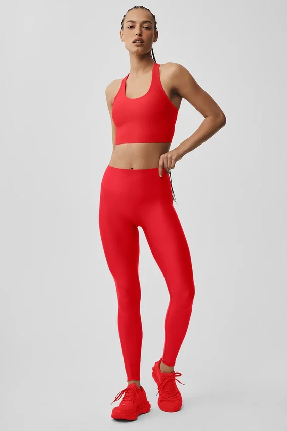 High-Waist Airlift Legginsy z wąskimi nogawkami – jasnoczerwone