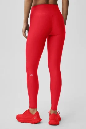 High-Waist Airlift Legginsy z wąskimi nogawkami – jasnoczerwone