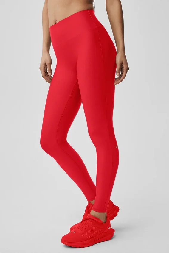 High-Waist Airlift Legginsy z wąskimi nogawkami – jasnoczerwone