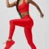 High-Waist Airlift Legginsy z wąskimi nogawkami – jasnoczerwone