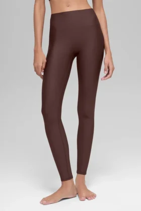High-Waist Airlift Legginsy z wąskimi nogawkami – kolor Brownstone