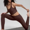 High-Waist Airlift Legginsy z wąskimi nogawkami – kolor Brownstone