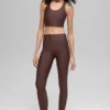 High-Waist Airlift Legginsy z wąskimi nogawkami – kolor Brownstone