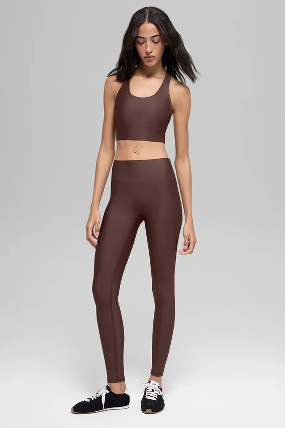 High-Waist Airlift Legginsy z wąskimi nogawkami – kolor Brownstone