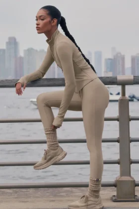 High-Waist Airlift Legginsy z wąskimi nogawkami – kolor Gravel