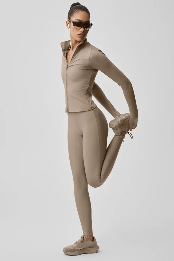 High-Waist Airlift Legginsy z wąskimi nogawkami – kolor Gravel