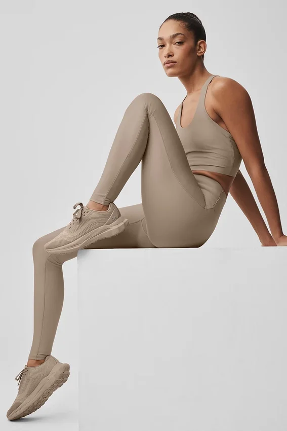 High-Waist Airlift Legginsy z wąskimi nogawkami – kolor Gravel
