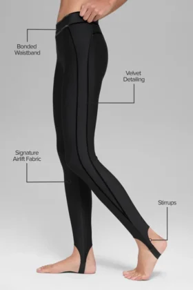 High-Waist Airlift Love Language Stirrup Legging – czarne