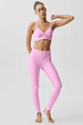 High-Waist Airlift Love Language Stirrup Legginsy – kolor Candy Heart Pink