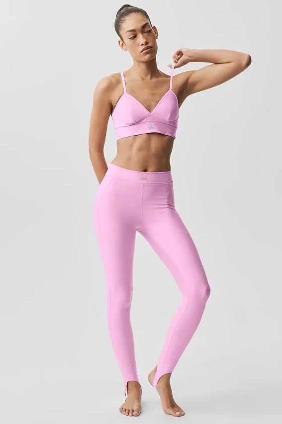 High-Waist Airlift Love Language Stirrup Legginsy – kolor Candy Heart Pink