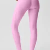 High-Waist Airlift Love Language Stirrup Legginsy – kolor Candy Heart Pink