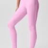 High-Waist Airlift Love Language Stirrup Legginsy – kolor Candy Heart Pink