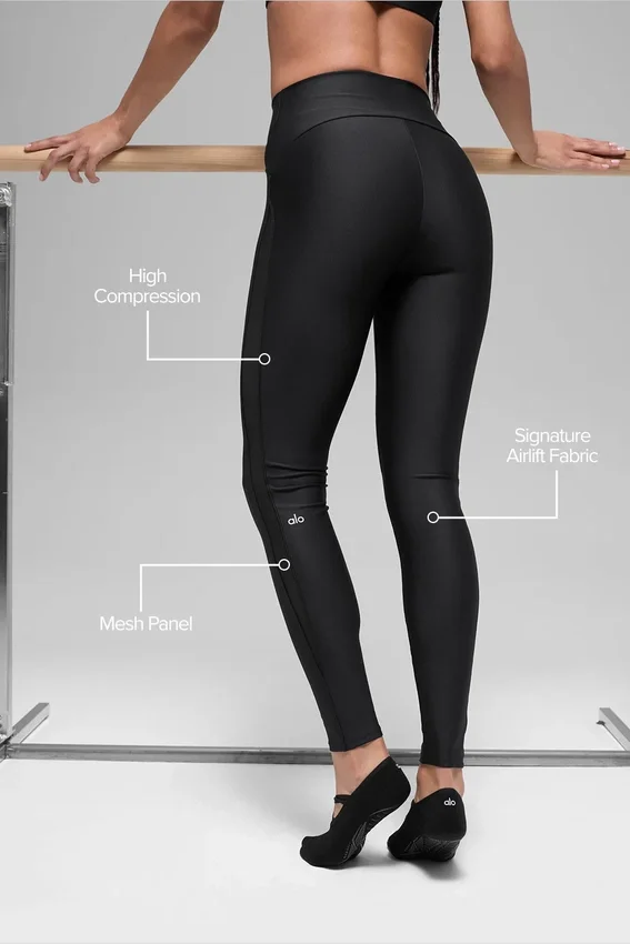High-Waist Airlift Mesh Infatuation Legging – czarne