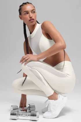 High-Waist Airlift Mesh Infatuation Legging – kolor kości słoniowej