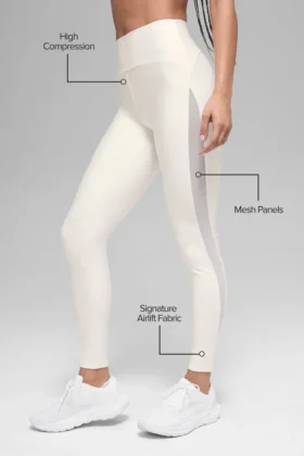 High-Waist Airlift Mesh Infatuation Legging – kolor kości słoniowej