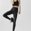 High-Waist Airlift Winter Warm Legginsy do supermoto – czarne